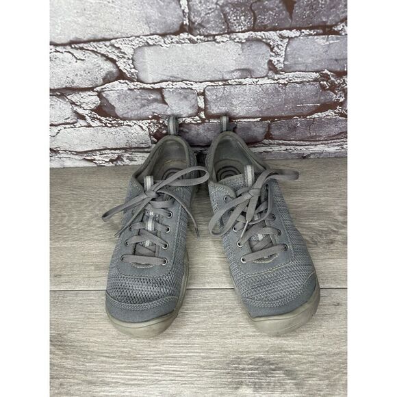 Keen Gray Textile Knit Lace Up Athletic Sneakers Shoes Women Sz 7M US/37.5EU - Picture 3 of 16